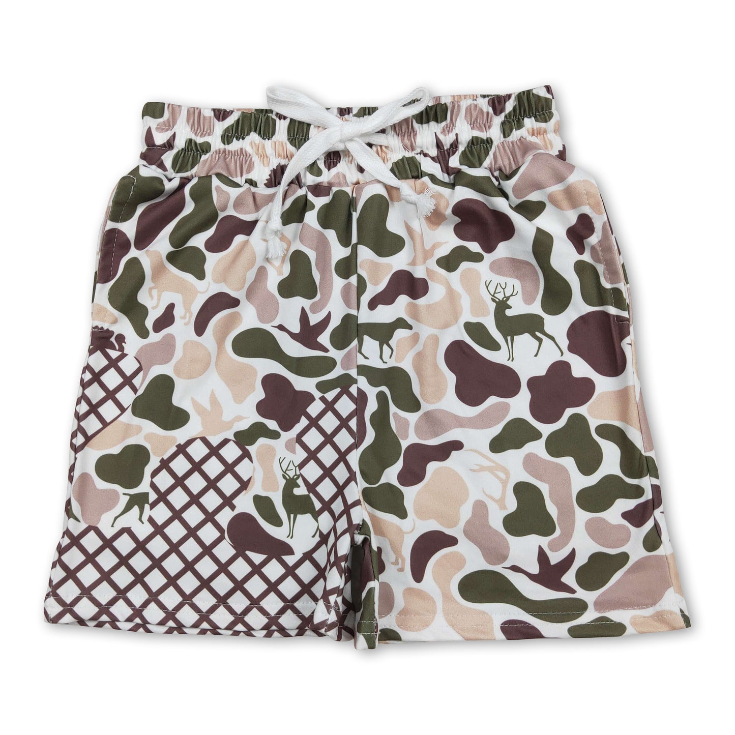 Camo duck deer dog ice cream sprinkle baby boy shorts