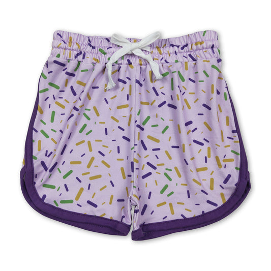 purple ice scream drip baby girls shorts