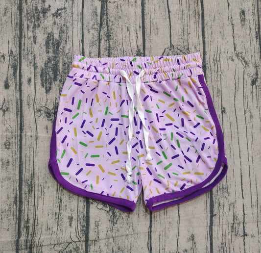 purple ice scream drip baby girls shorts