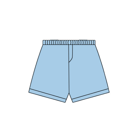 blue solid  baby girls yoga shorts