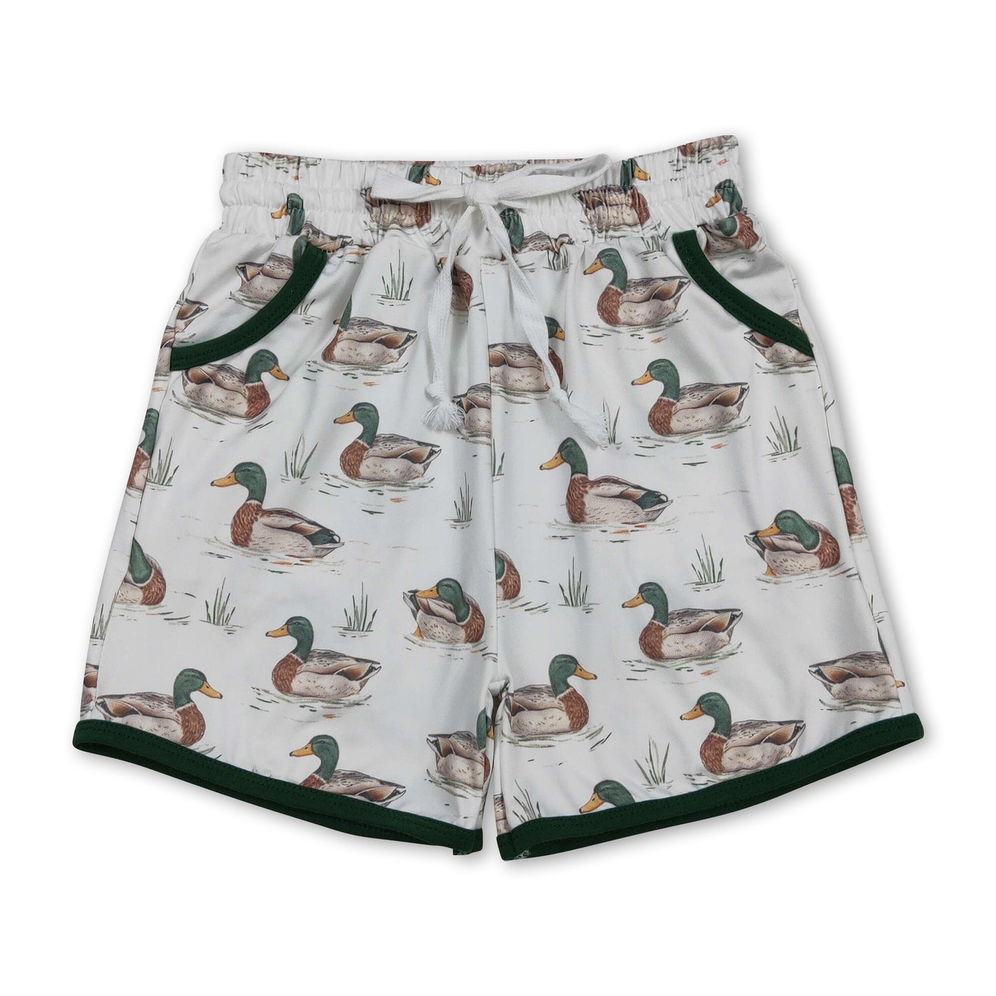 Green duck baby boy pockets summer shorts