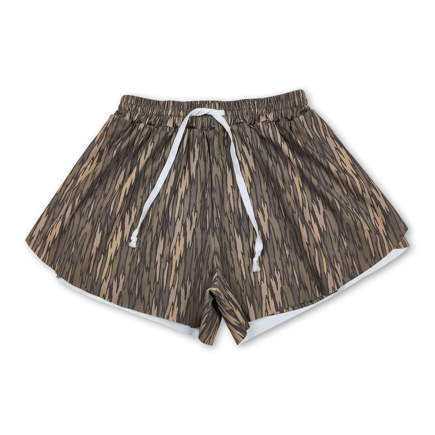 Olive camo adult women summer active shorts