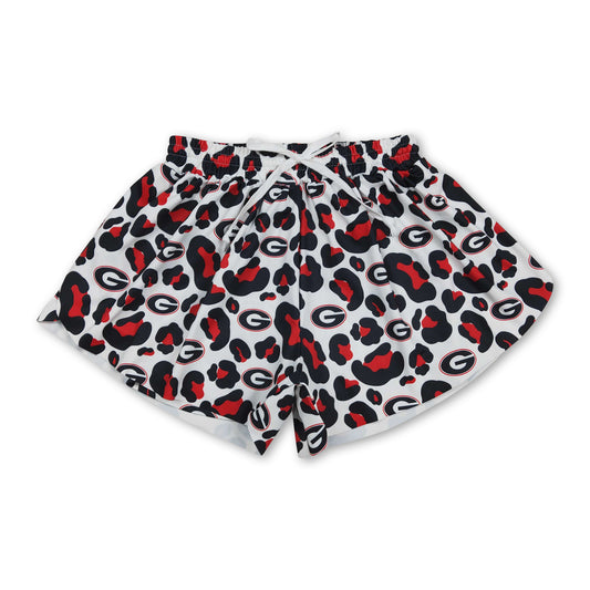 Red leopard G adult women team active shorts