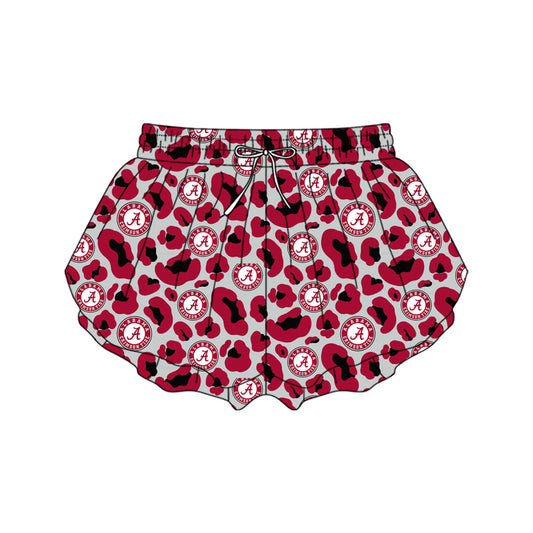 Red leopard A adult women team active shorts