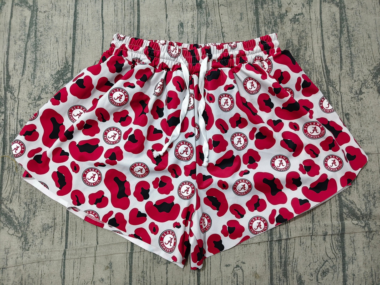Red leopard A adult women team active shorts