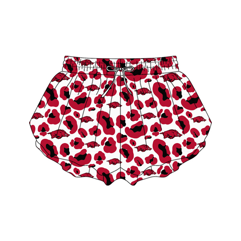 Leopard hogs adult women team active shorts