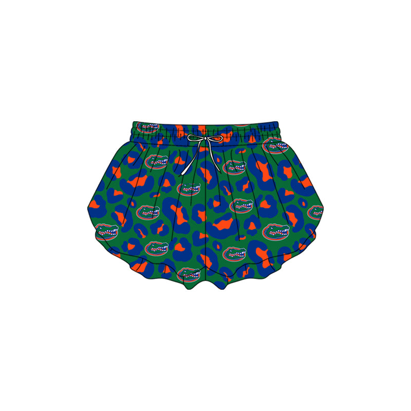 Leopard crocodile kids girls team active summer shorts