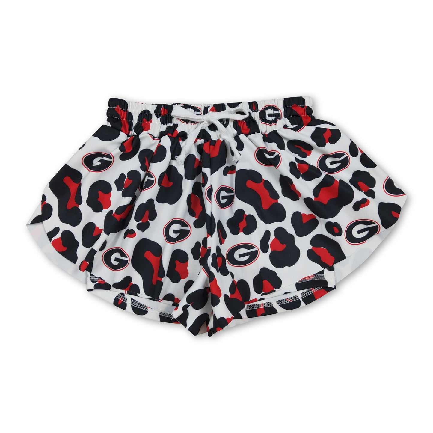 Red leopard G kids girls team active summer shorts