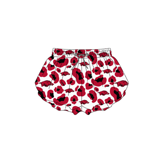 Leopard hogs kids girls team active summer shorts