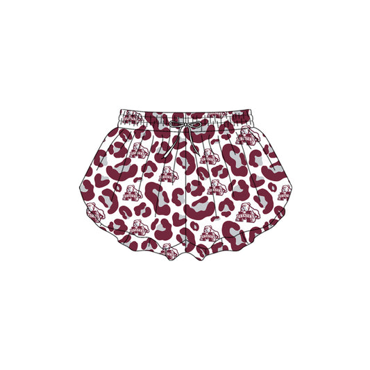 Leopard M dog kids girls team active summer shorts