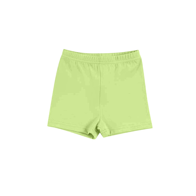 Green kids girls summer active shorts