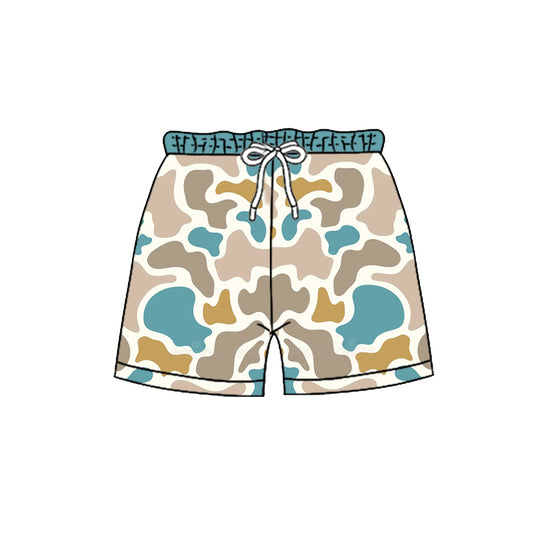 Blue camo pockets kids boys summer shorts