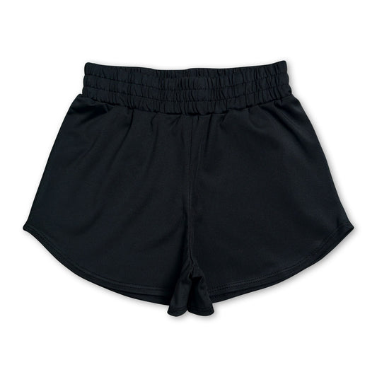 Black kids girls summer yoga active shorts