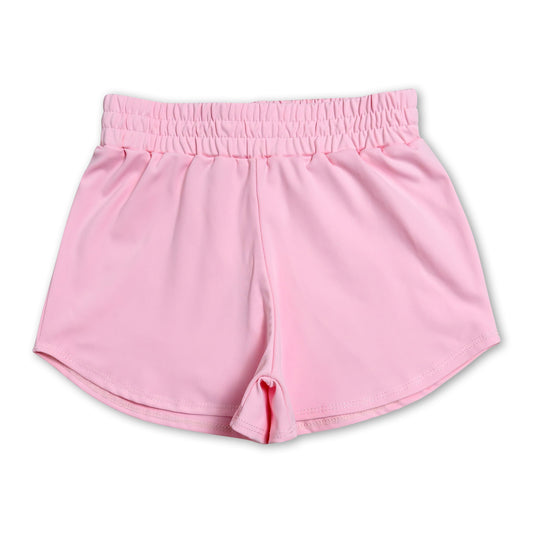 Pink kids girls summer yoga active shorts