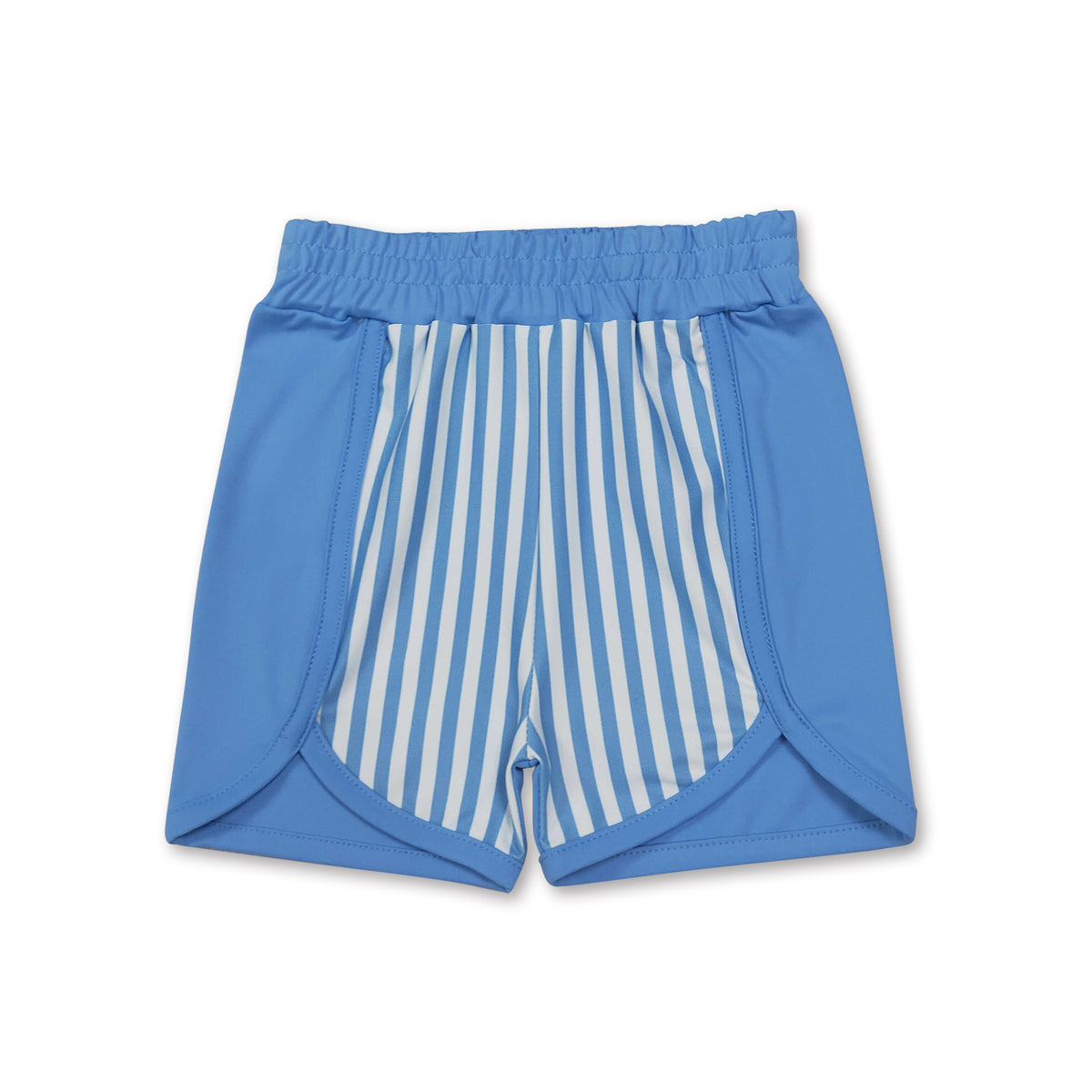 Light blue stripe kids girls active summer shorts
