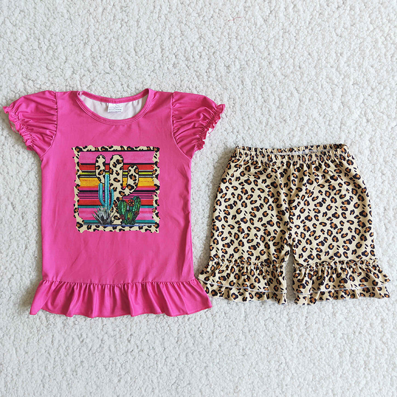 Girl Cactus Leopard Outfit