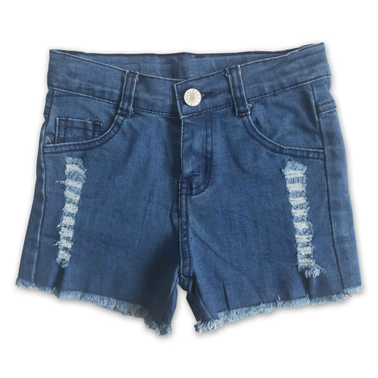 Girl Blue waistband denim shorts