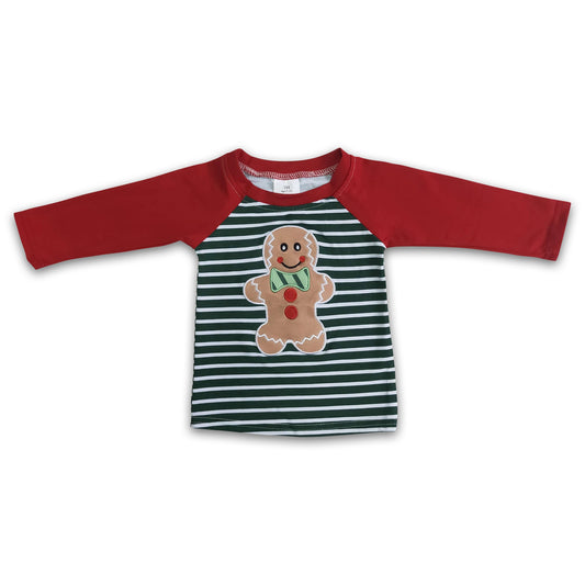 Gingerbread applique long sleeve Christmas shirt