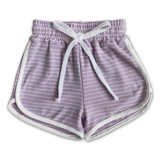 High quality cotton small purple drawstring girls summer shorts