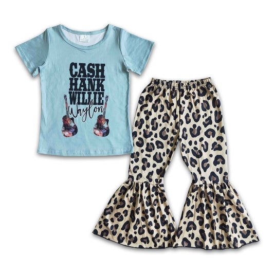 Music Shirt Leopard Pants Baby Girl Singer Outfit