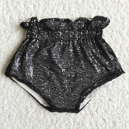 Girl Black Sequin Bummies