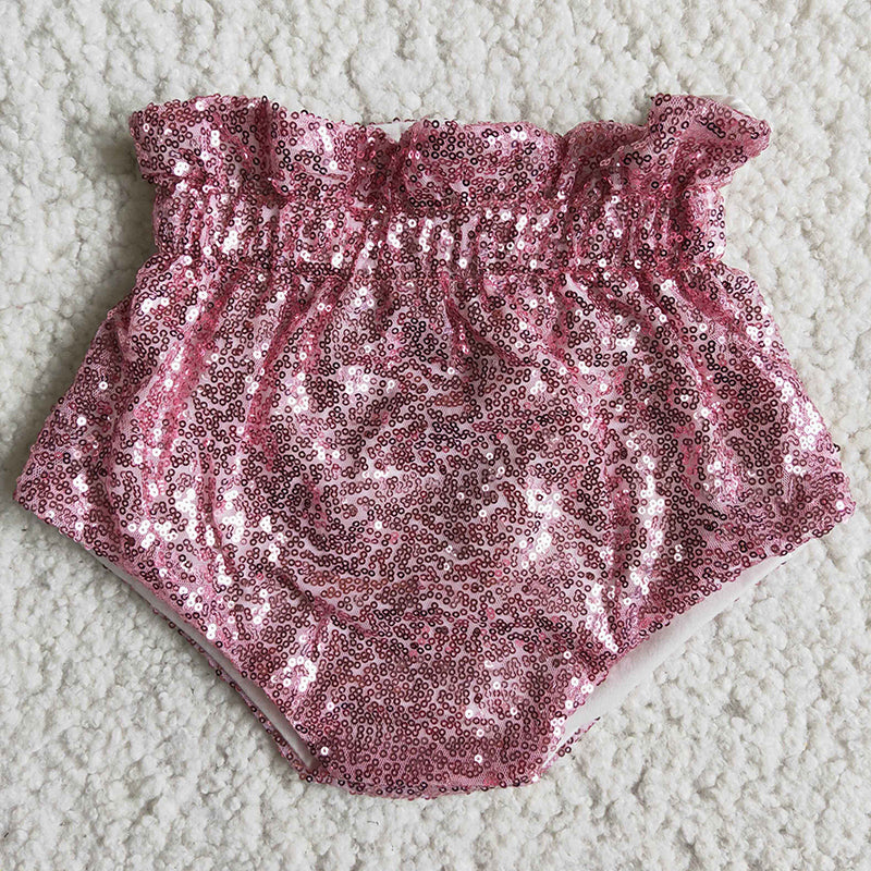 Girl Pink Sequin Bummie