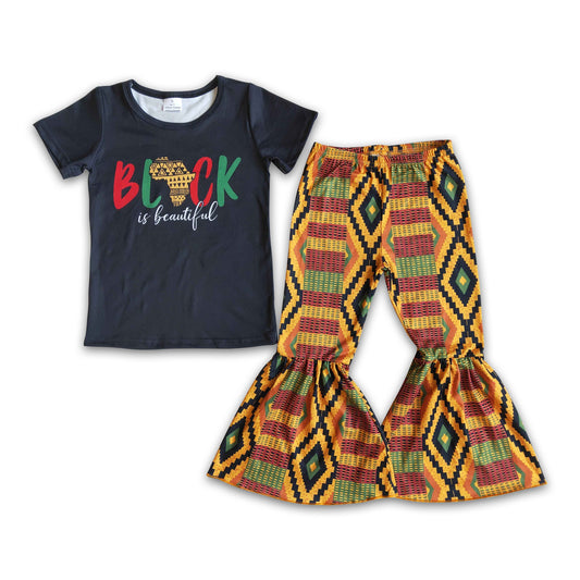 Black history black is beautiful shirt bell bottom pants girls clothes