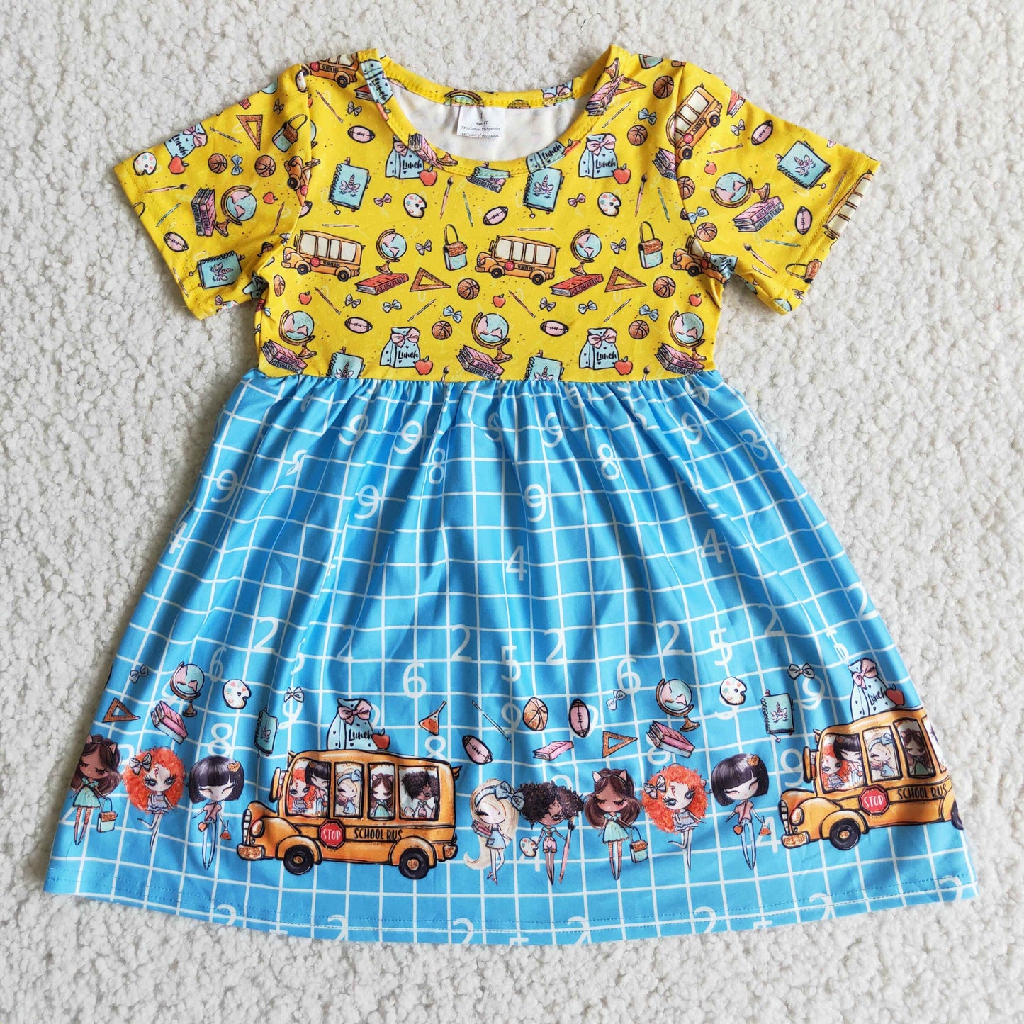 Girl School bus back to school dresses