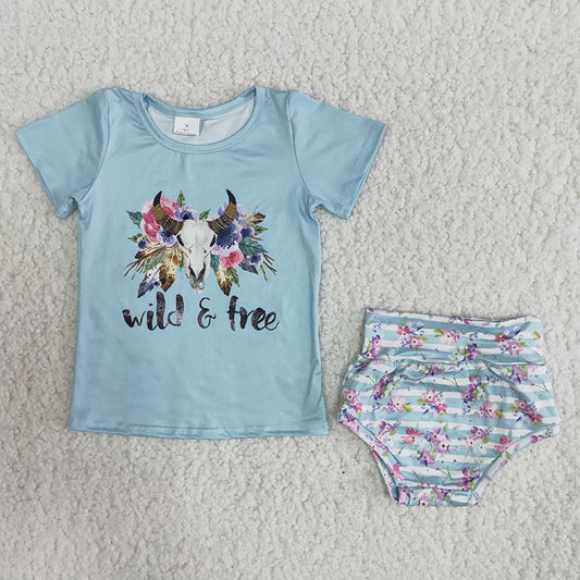 Girl Wild Free Floral Bummies set