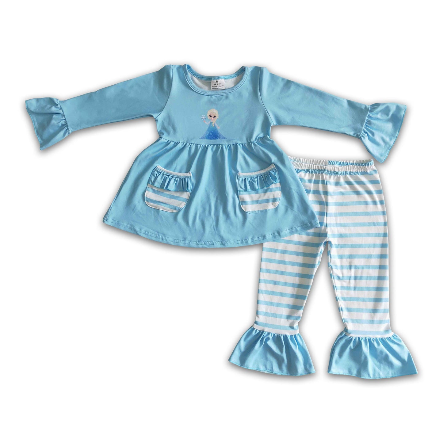 Blue pocket tunic stripe pants girls princess boutique outfits