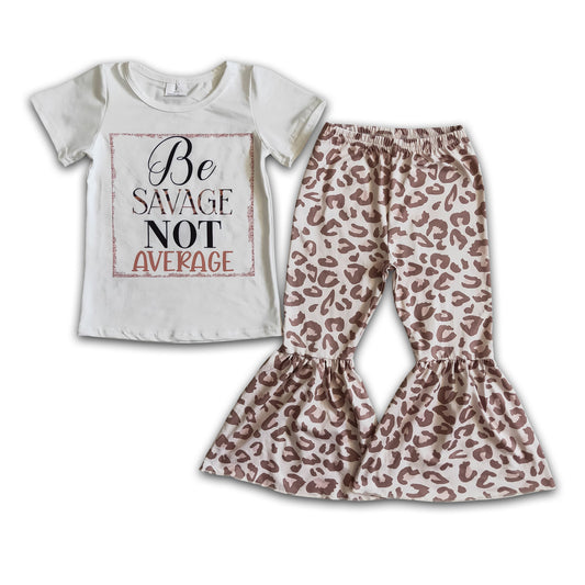 Be savage not average shirt leopard pants girls boutique clothes