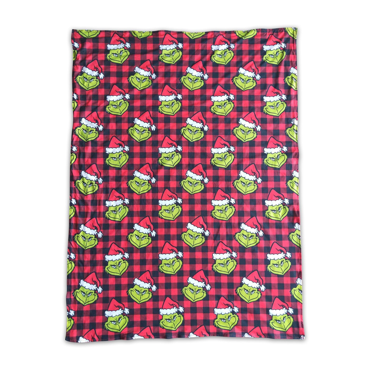 Plaid green face milk silk minky blankets