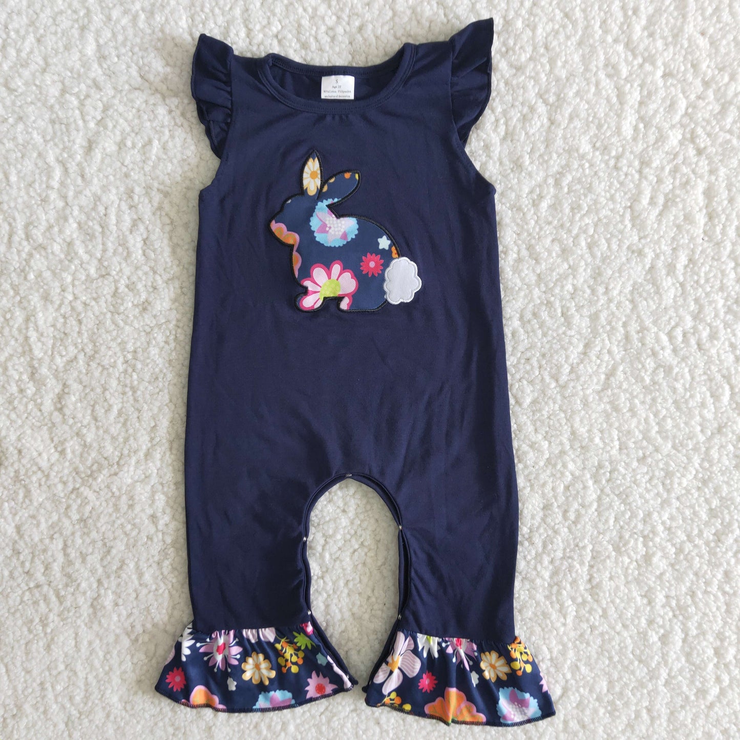 Girl Rabbit Floral Romper