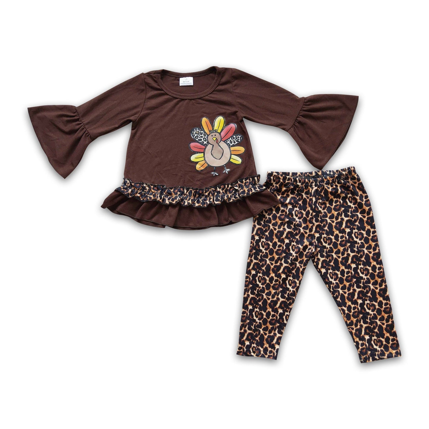 Cotton shirt turkey vinyl shirt leopard pants thanksgiving clothing