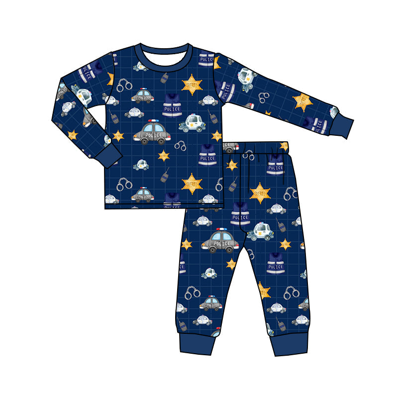 MOQ  5 long sleeves back the blue boy pajamas