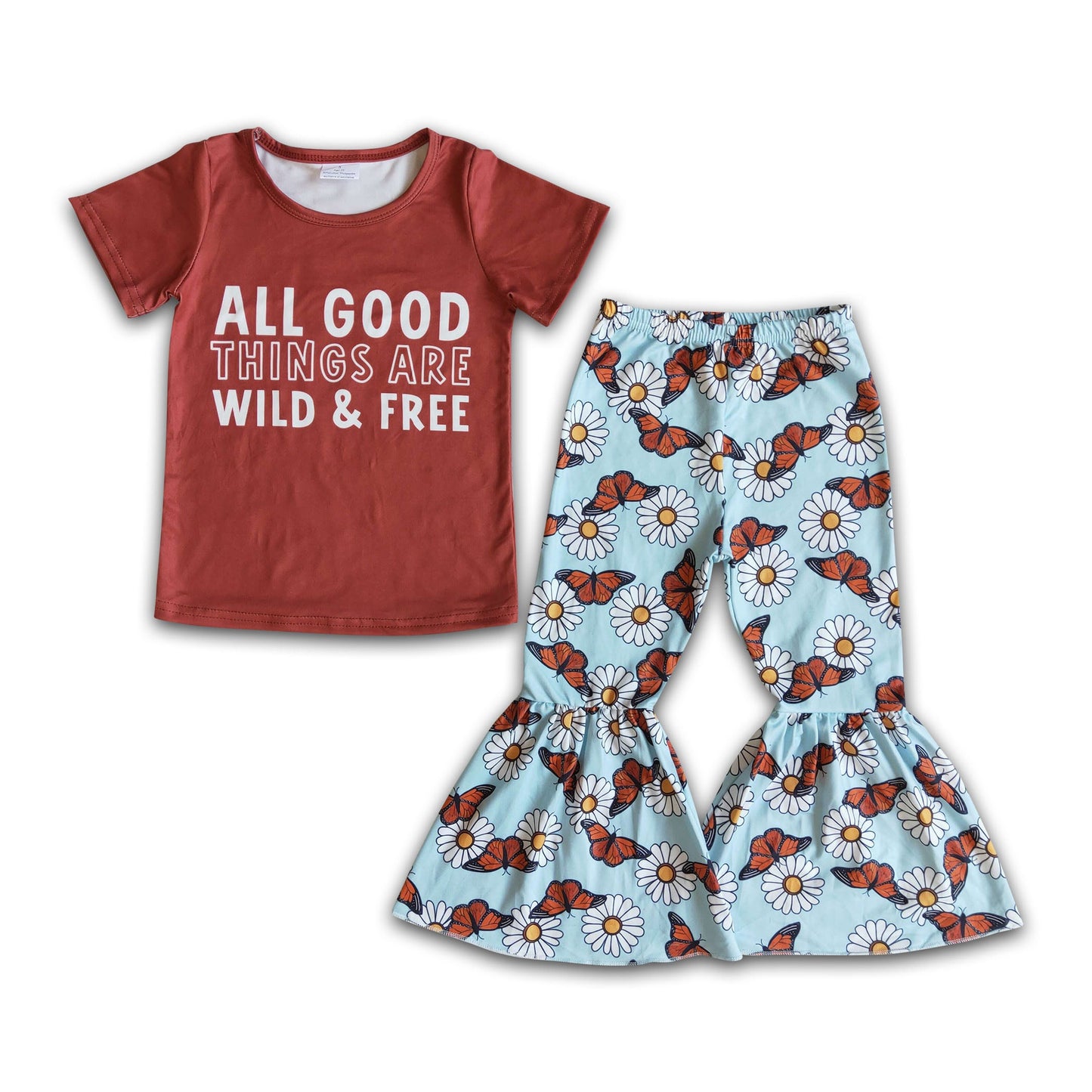 All good things are wild free floral bell bottom pants set girls boutique clothing