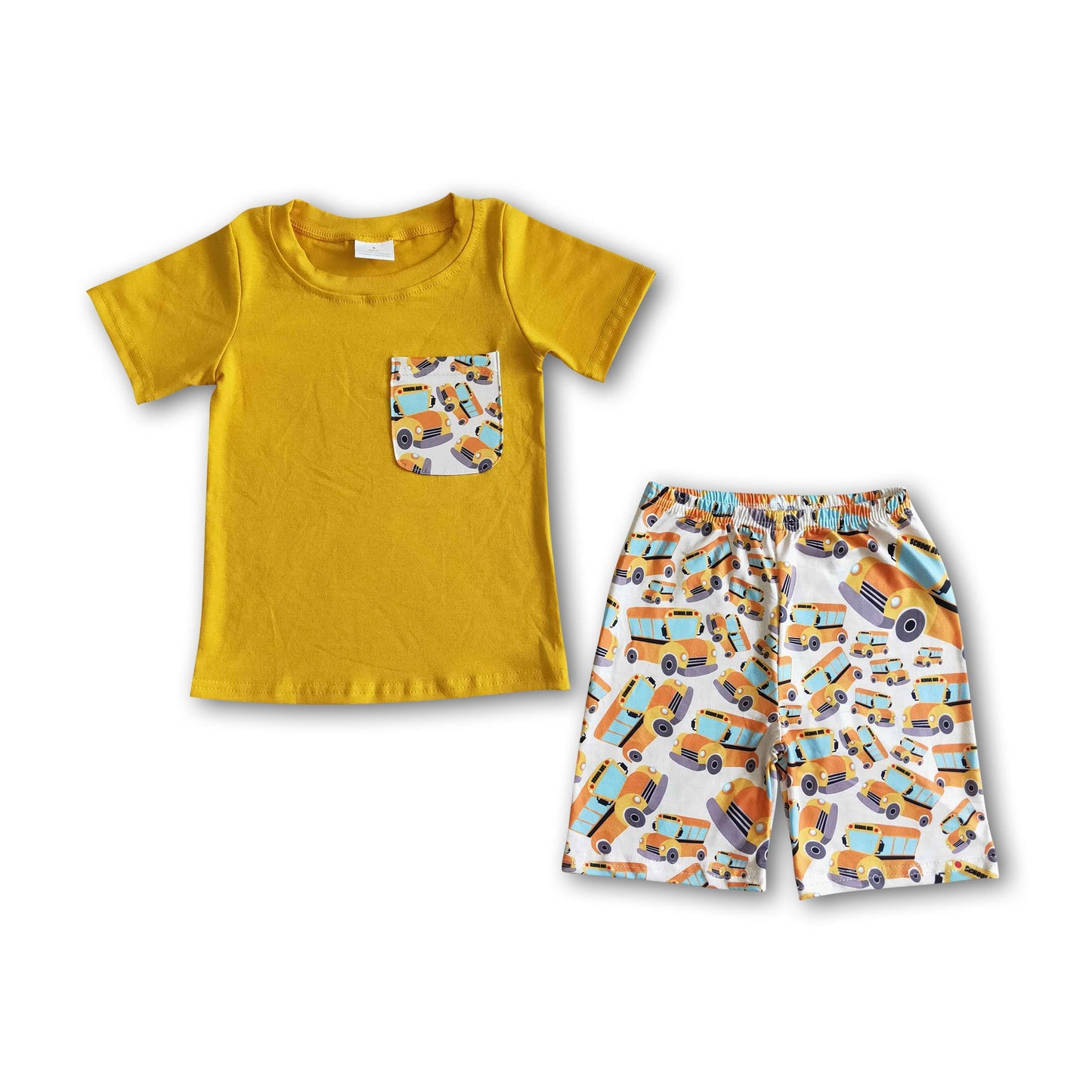 Yellow school bus boy back to school clothes – Western kids clothes