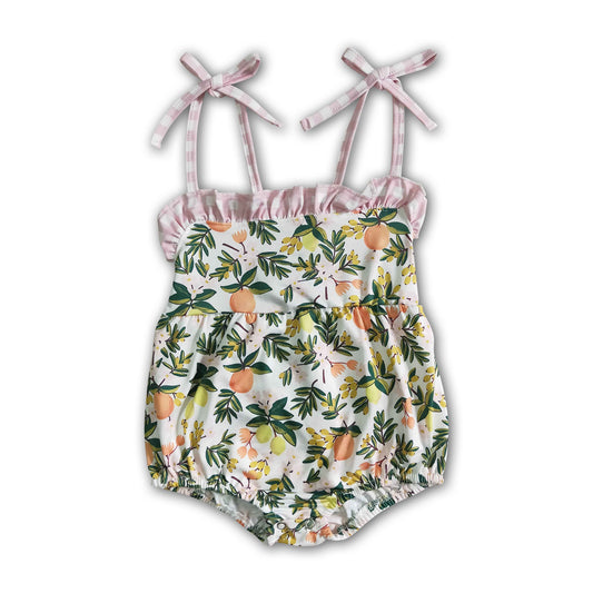 Peach sleeveless baby summer romper