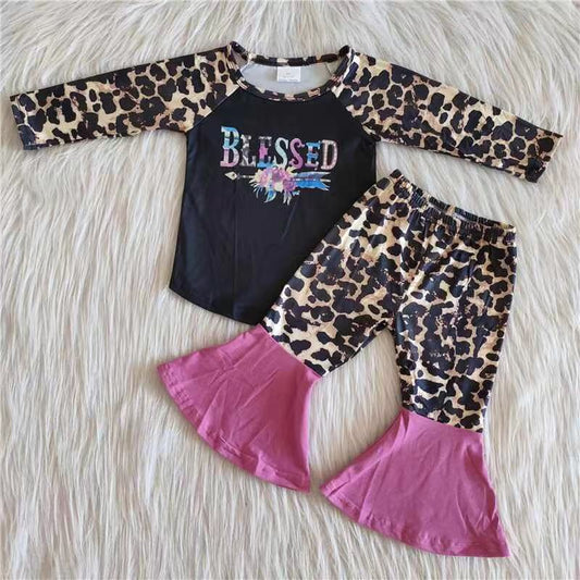 Blessed leopard pants little girls clothing