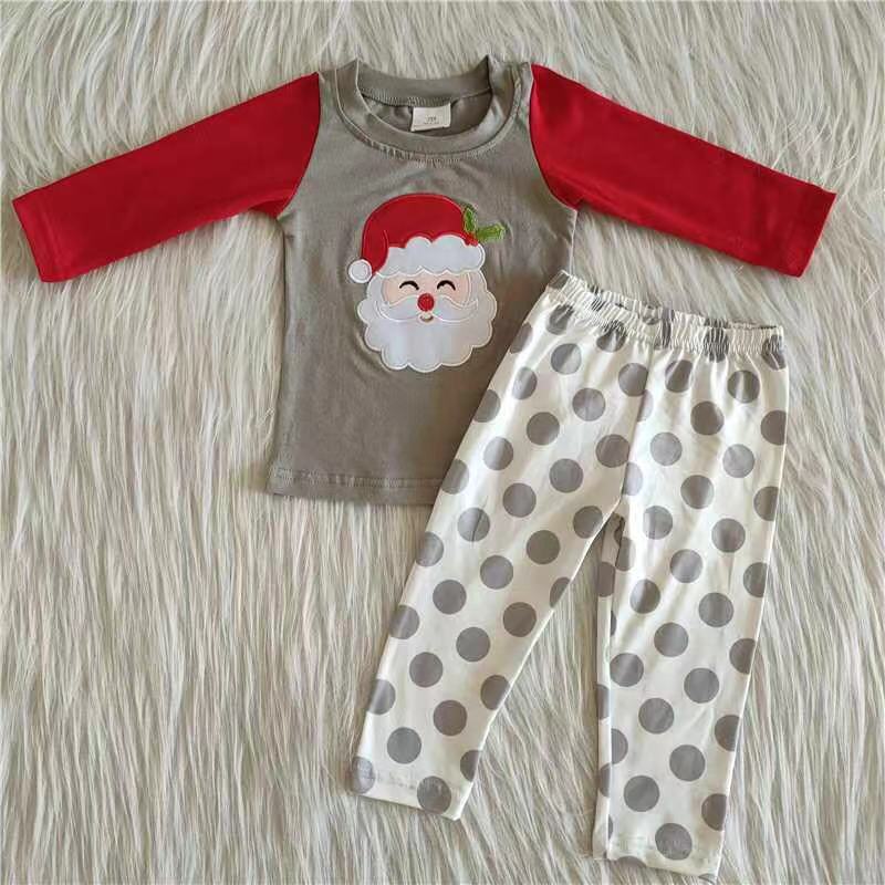 Santa applique boy Christmas sleep wear