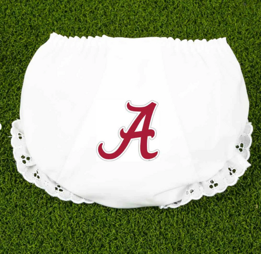 MOQ 3 pcs A white baby girls team bummies