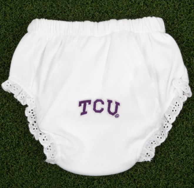 MOQ 3 pcs T C U white baby girls team bummies