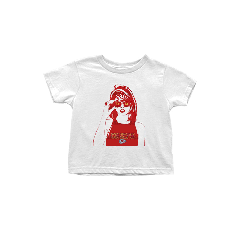 MOQ 3 White short sleeves K C singer girls team shirt