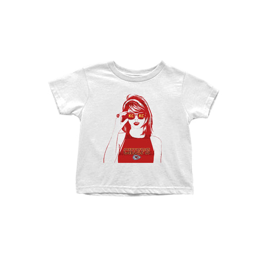 MOQ 3 White short sleeves K C singer girls team shirt