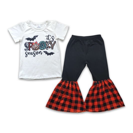 It's spooky season shirt bell bottom pants Halloween outfits