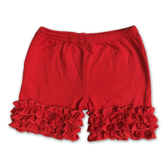 Girl Red icing ruffle shorts