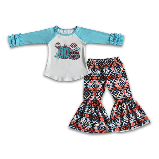 Pumpkin aztec pants girls fall clothing