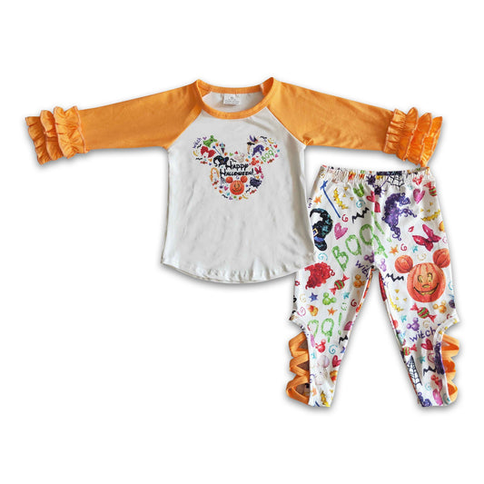 Long sleeve shirt snacks criss cross pants girls Halloween clothing