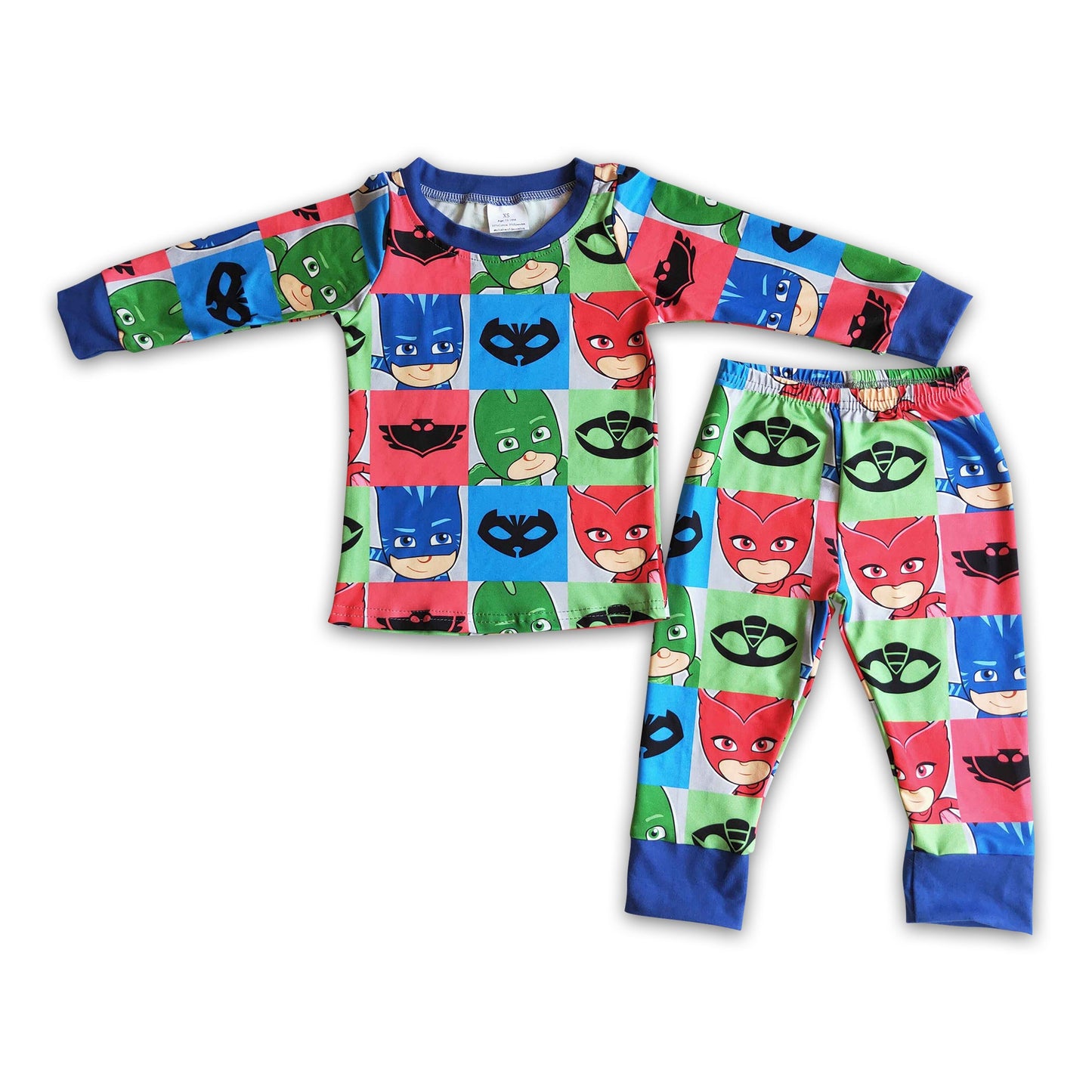 Cute hero long sleeve pants boy pajamas