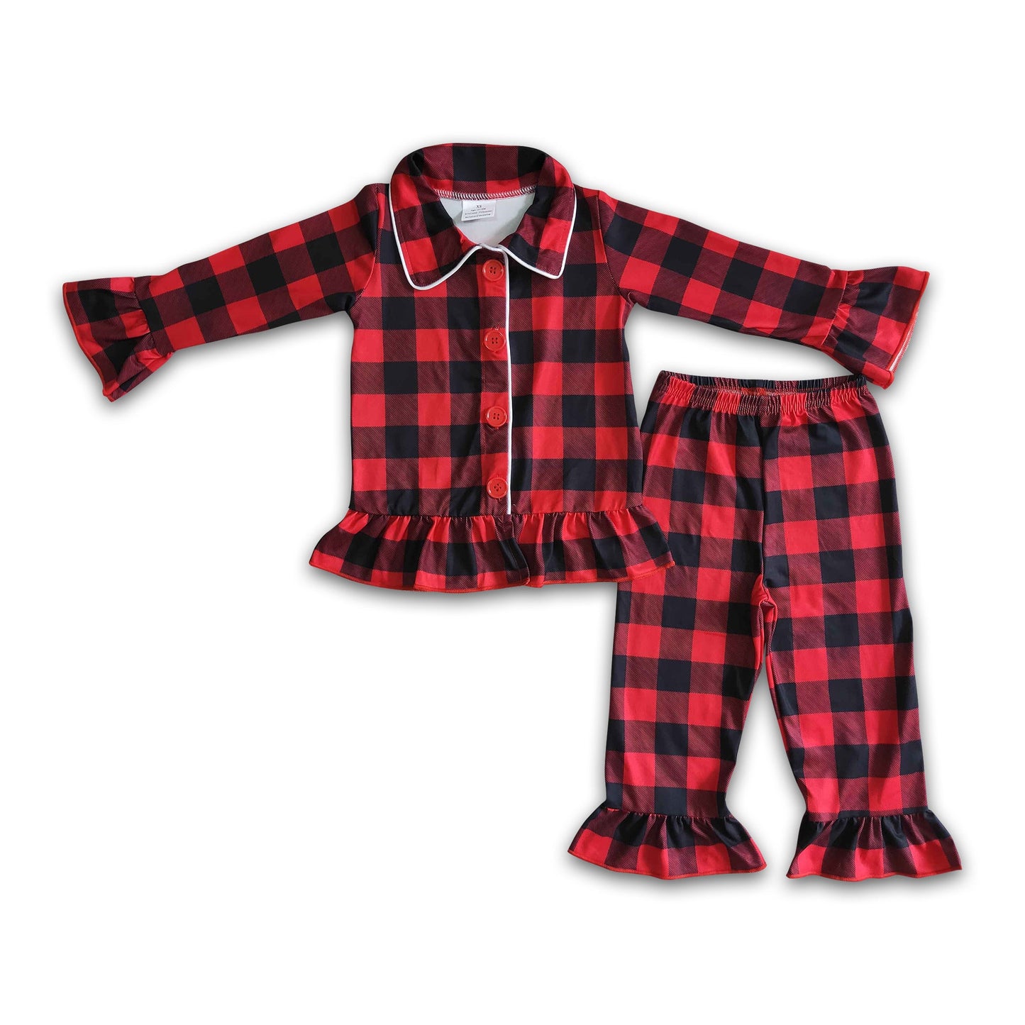 Buffalo plaid girls Christmas pajamas